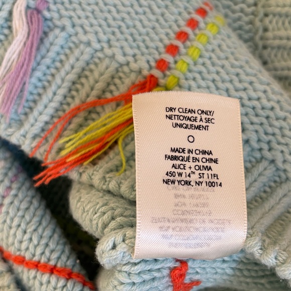 Alice + Olivia Blue Multicolor Plaid Sweater Vest size Small - Picture 11 of 13